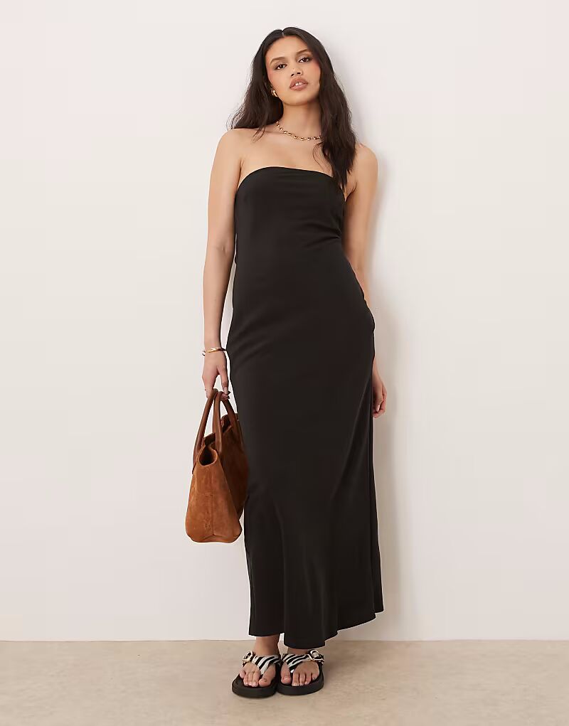 

Платье-бандо макси ASOS DESIGN черного цвета