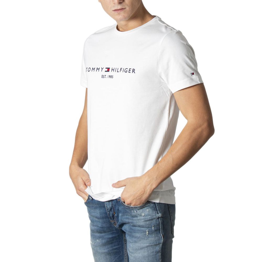 

Футболка из хлопка кремового цвета Tommy Hilfiger