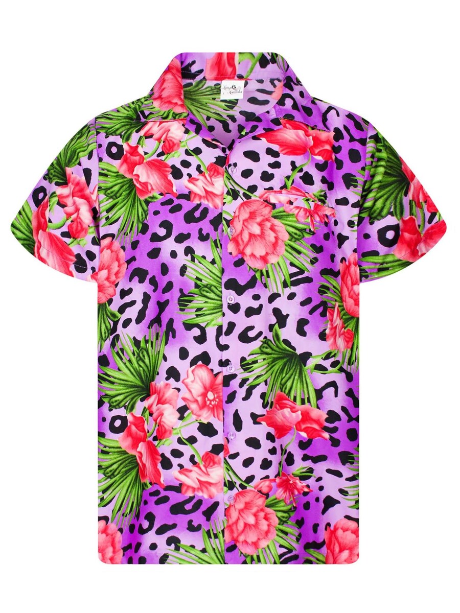 

Рубашка King Kameha Leopard Flowers, фиолетовый