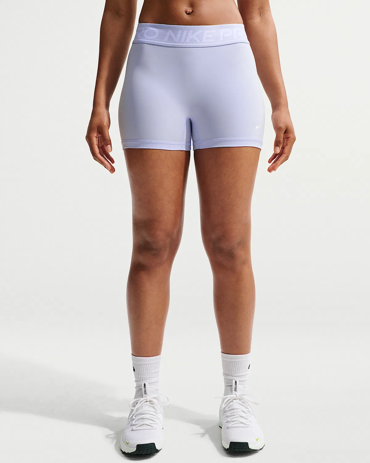 Женские велосипедки Nike Pro со средней посадкой, 3", Hydrogen Blue/White — фото 2