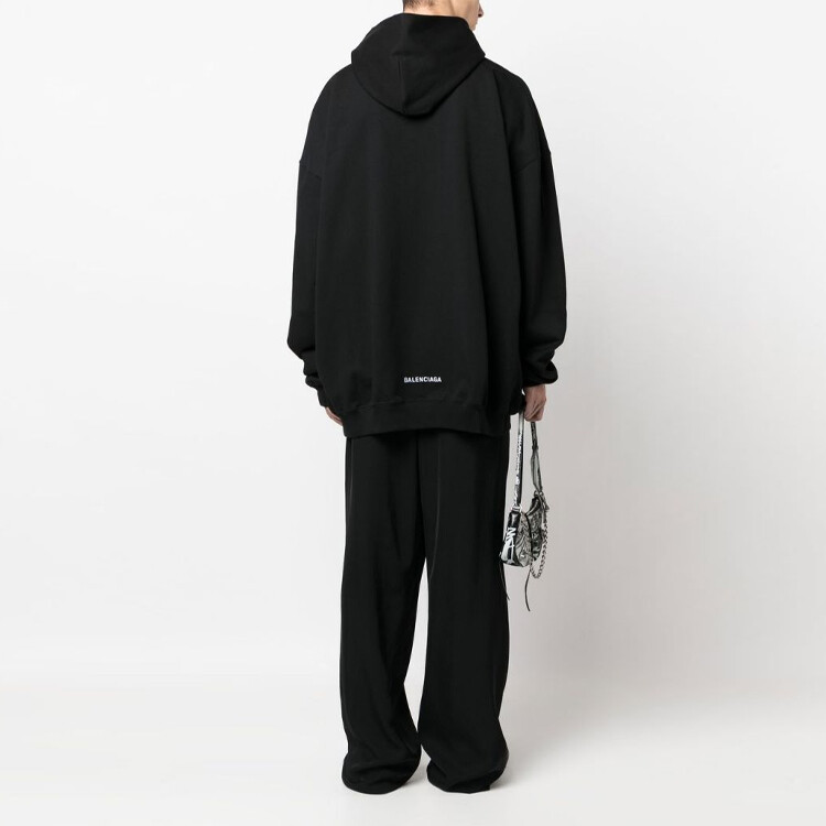 Толстовка Balenciaga с вышитым логотипом, черный — фото 4