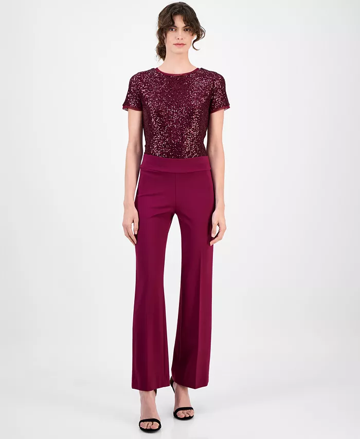 

Компрессионные брюки Petite Wide Leg Anne Klein, фиолетовый
