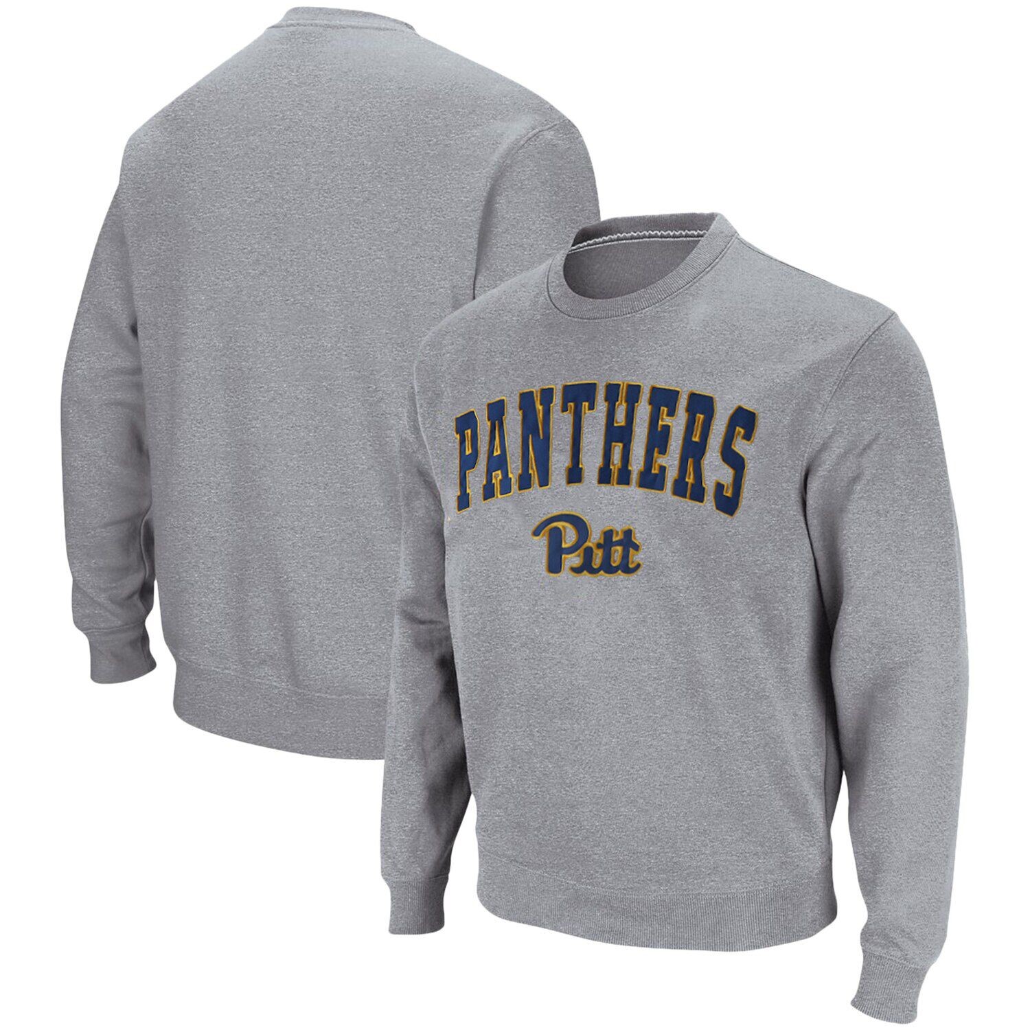 

Мужской серый свитшот Pitt Panthers с рисунком и логотипом Colosseum