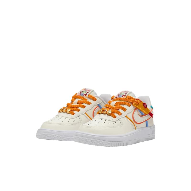 Детская повседневная обувь Force 1 Low LV8 EasyOn Nike, белый/красный/синий/оранжевый — фото 3