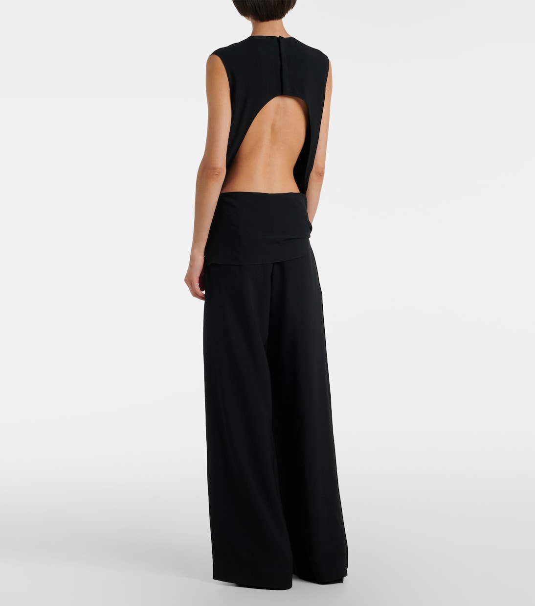 Комбинезон из джерси с завязками и сборками Alaïa, Noir Alaia — фото 3