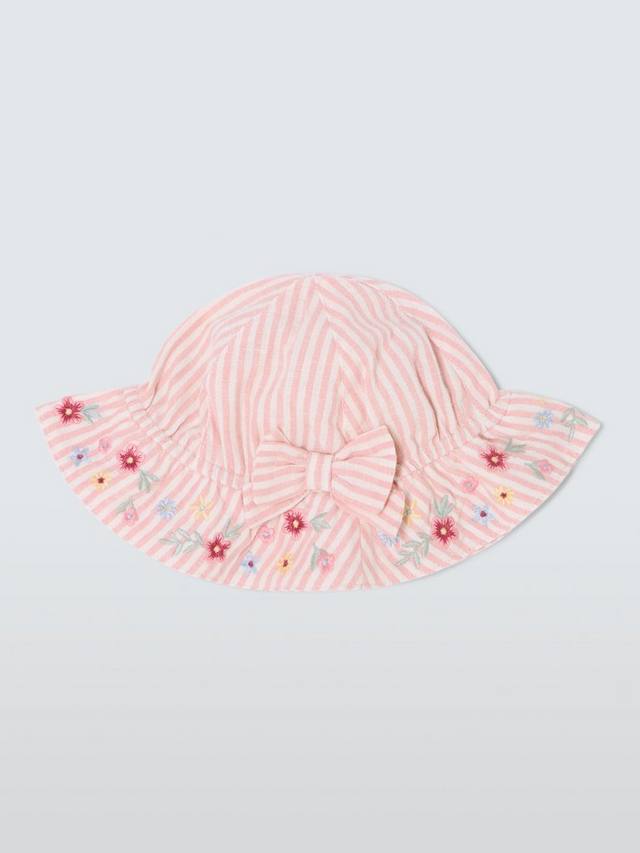

Детская шапка с цветочными полосками John Lewis Heirloom Collection, Pink