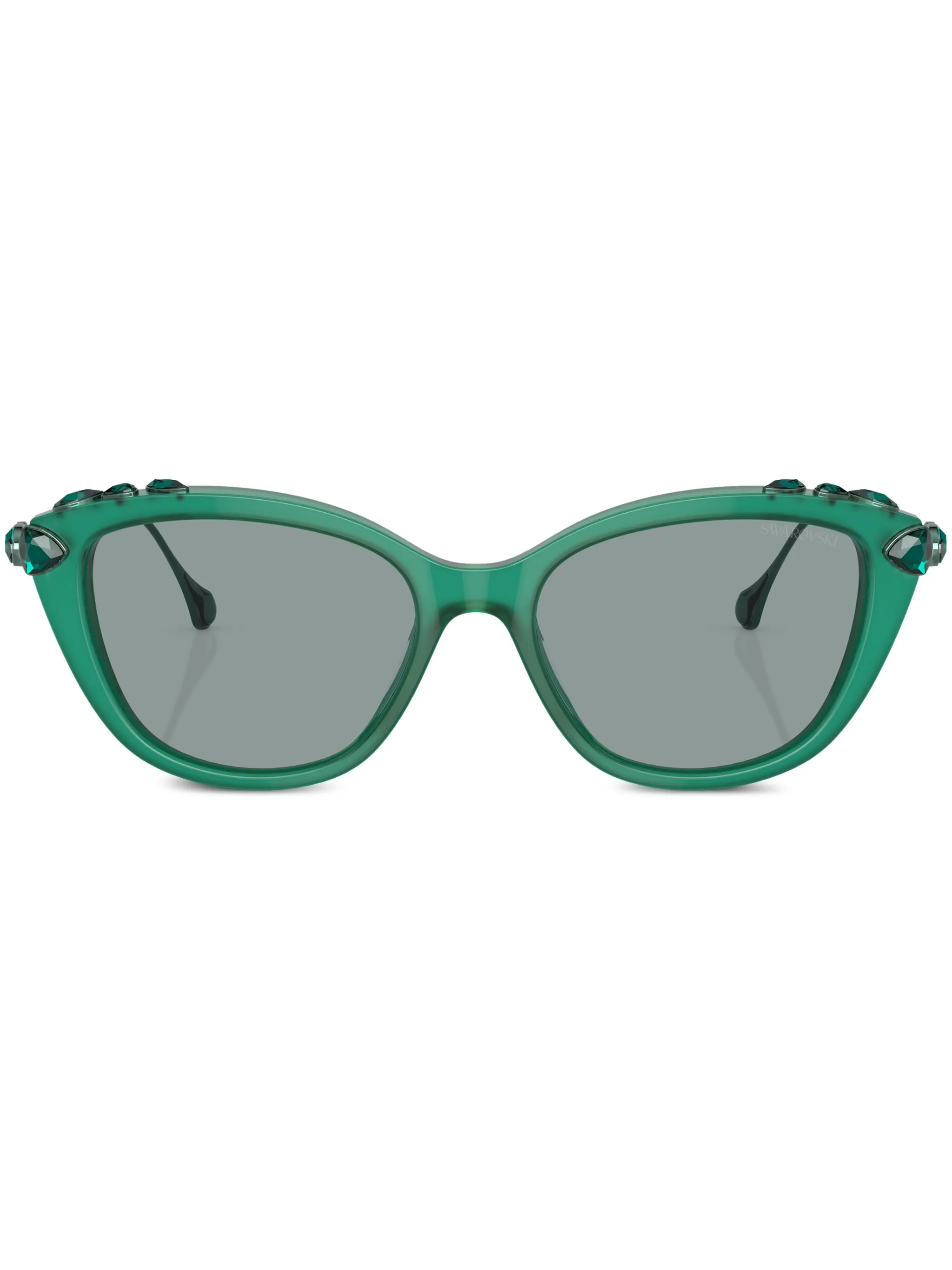 

Солнцезащитные очки в оправе кошачий глаз с кристаллами Swarovski Eyewear, зеленый