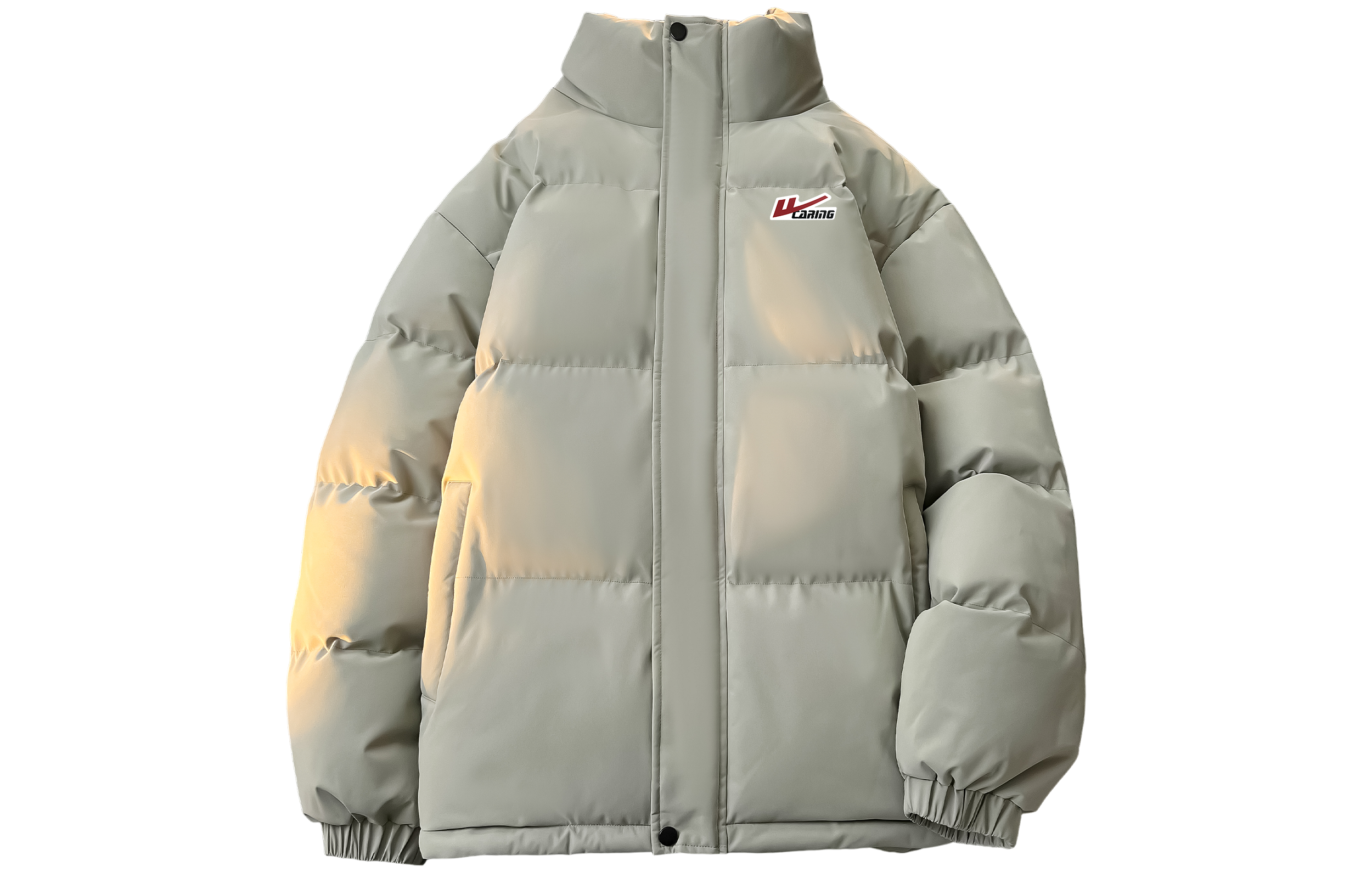 

Пуховик женский со стойкой, на флисе, утепленный WARRIOR, светло-зеленый (diy badge)