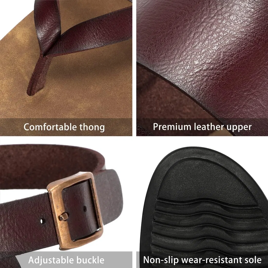 Сандалии кожаные с регулируемым ремешком Harssidanzar, Saddle — фото 2