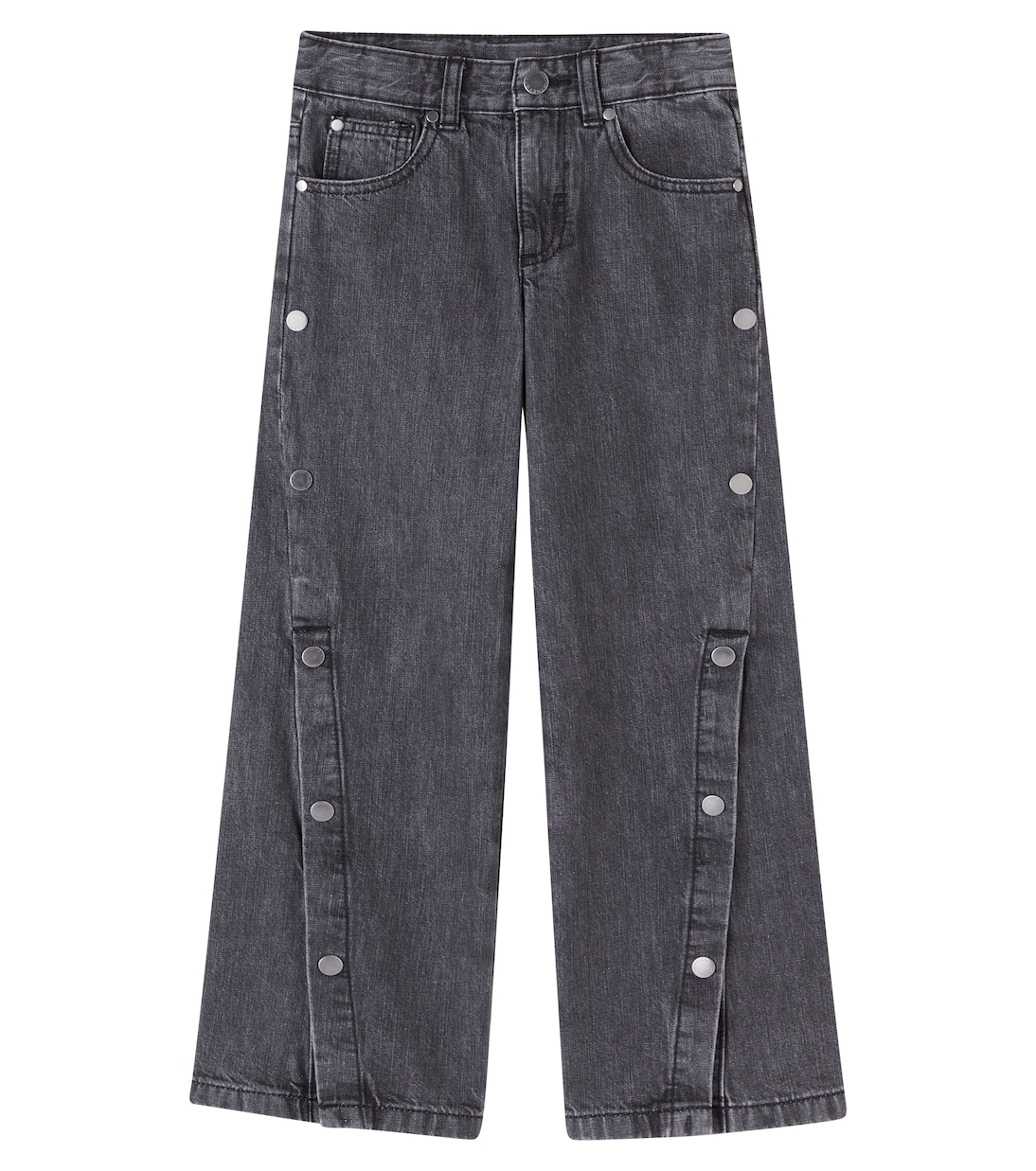 

Вышитые джинсы с широкими штанинами Stella McCartney Kids, Nero Lavato