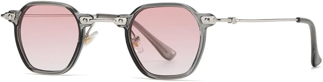 

Популярные солнцезащитные очки для женщин и мужчин в стиле панк, с прозрачными градиентными линзами, защитой от УФ-излучения UV400, в ретро-стиле, с заклепками UATXTAU, Grey Pink Gradient