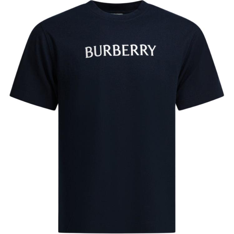 

Burberry Футболка мужская синяя с круглым вырезом Straight Fit, Синий, Burberry Футболка мужская синяя с круглым вырезом Straight Fit