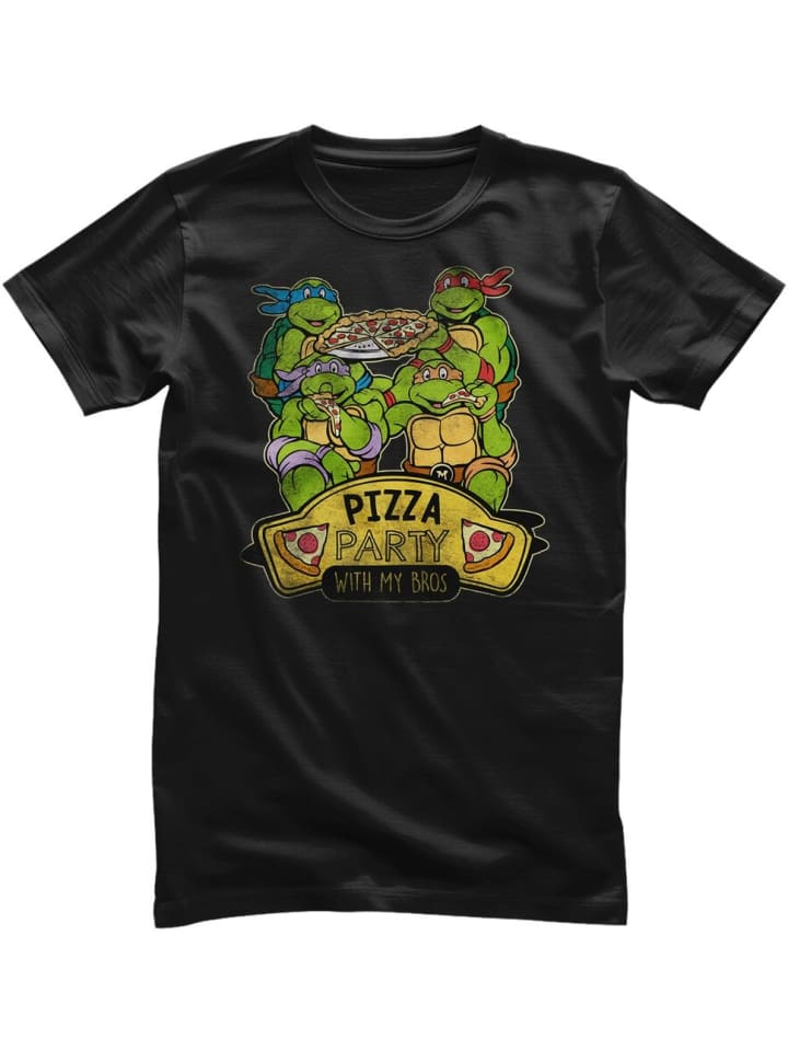 

Teenage Mutant Ninja Turtles Футболка "Pizza Party With My Bros T-Shirt" черного цвета, Черный, Teenage Mutant Ninja Turtles Футболка "Pizza Party With My Bros T-Shirt" черного цвета
