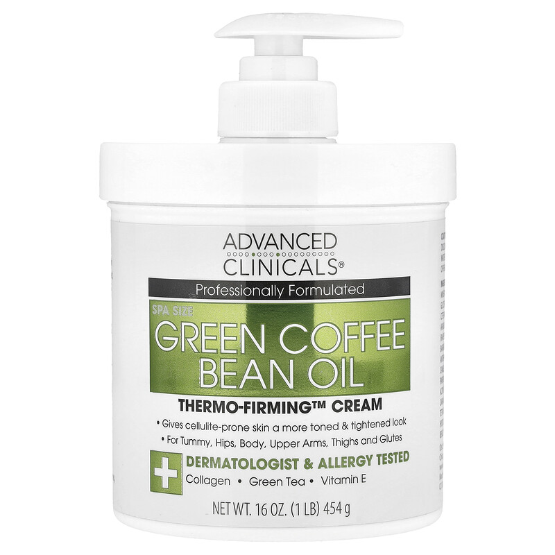 

Advanced Clinicals, Масло из зеленых кофейных зерен, Thermo-Firming , крем, 454 г (16 унций)