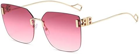 

Женские солнцезащитные очки в металлической оправе 2027 года, без оправы, овальной формы, с градиентным переходом цвета, винтажный стиль, защита от ультрафиолета UV400 MTZJH, C4