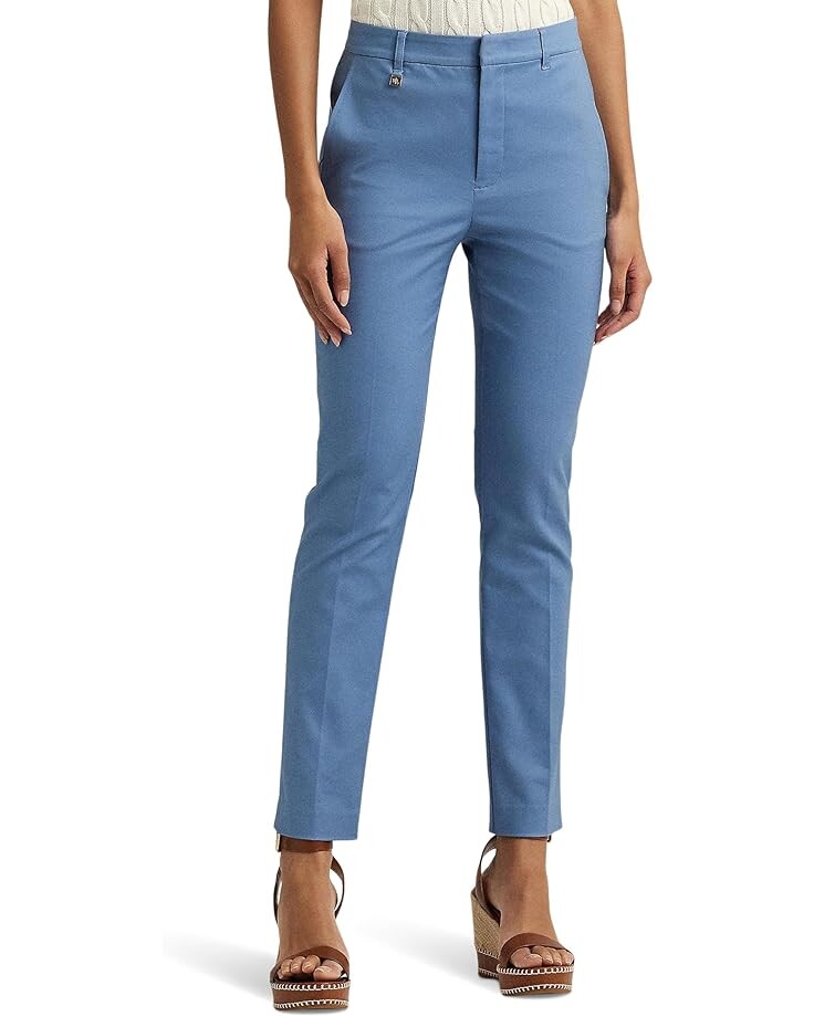 

Брюки Lauren Ralph Lauren Stretch Cotton-Blend Pants, цвет Pale Azure