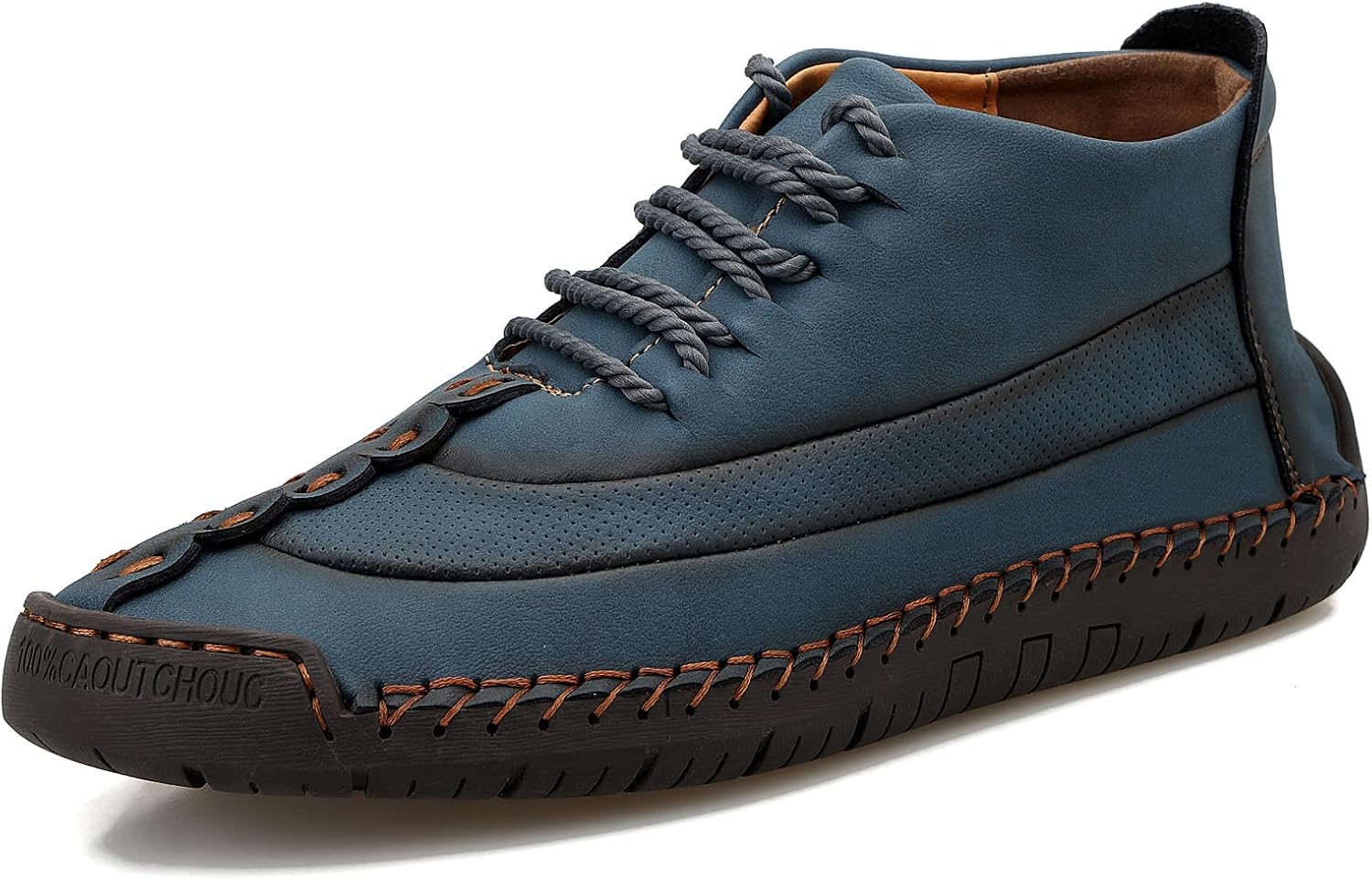 

Мужские кожаные ботинки, повседневные ботинки на шнуровке с поддержкой свода стопы, уличная обувь черного цвета, мокасины Dacnakby