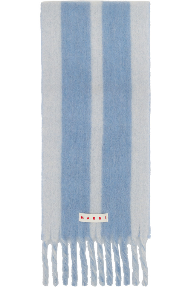 

Шарф из альпаки в синюю полоску Marni, Glass