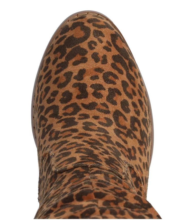 Женские сапоги Kaison Wide Calf с наборным каблуком Journee Collection, мультиколор — фото 4