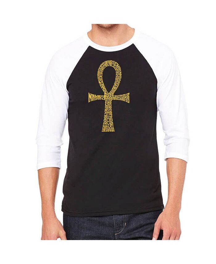 

Ankh Мужская футболка реглан Word Art LA Pop Art, черный