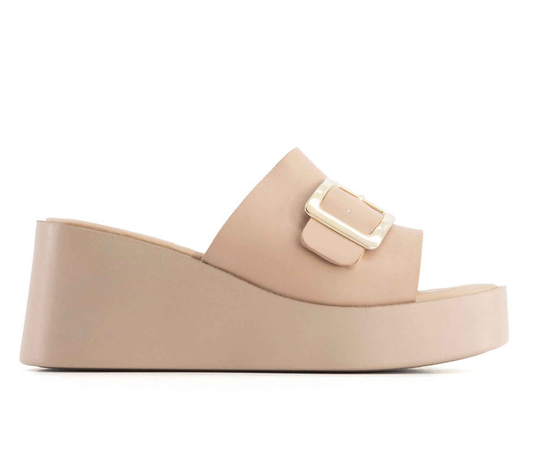 Women's Fashion Slide Sandal In Beige Andrea