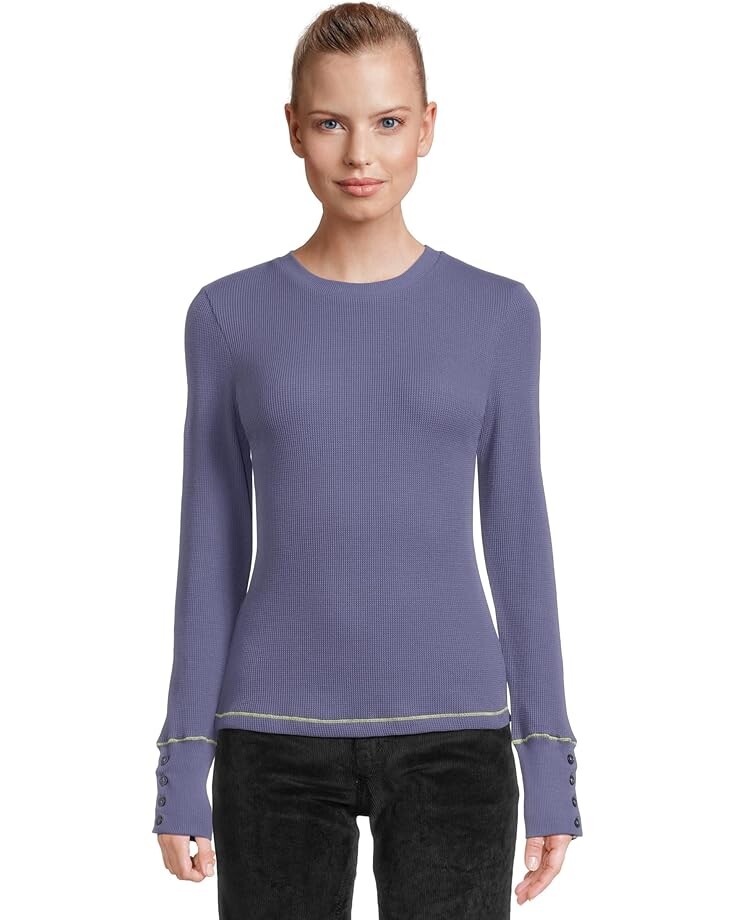 

Футболка Michael Stars Willa Crew Neck W/ Button Cuff, цвет Moonlit