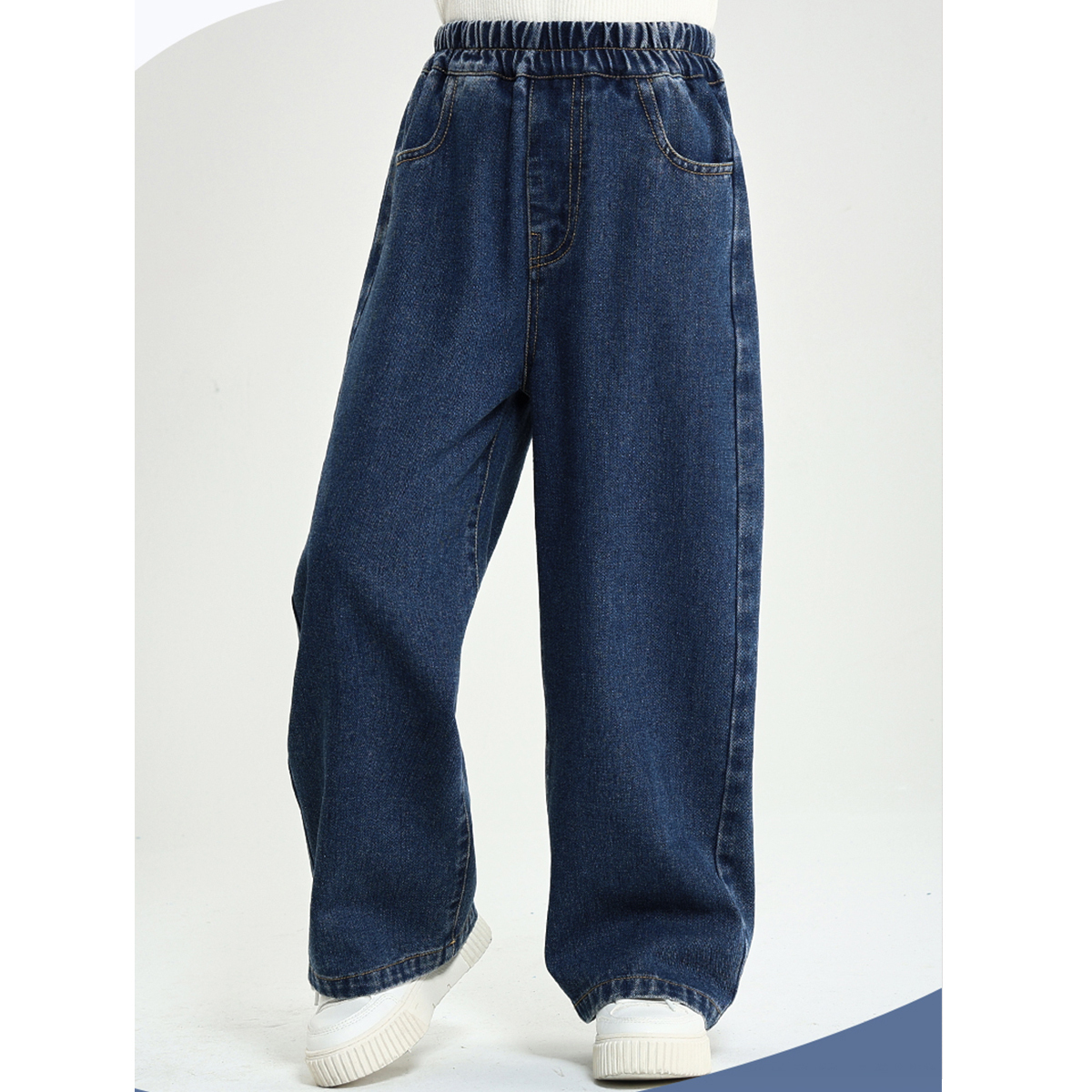 Повседневная спортивная одежда для детей 3-7 лет Disney, Dihu Long Hook-And-Loop K Cherry Blossom Pink+Solid Color Denim Blue — фото 3