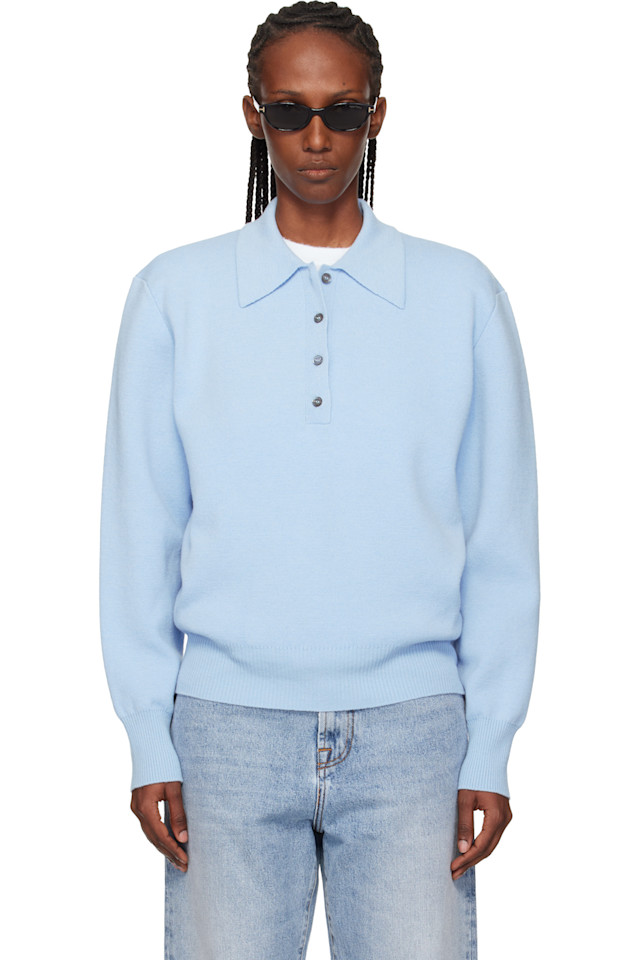

Róhe Синяя компактная вязаная рубашка поло