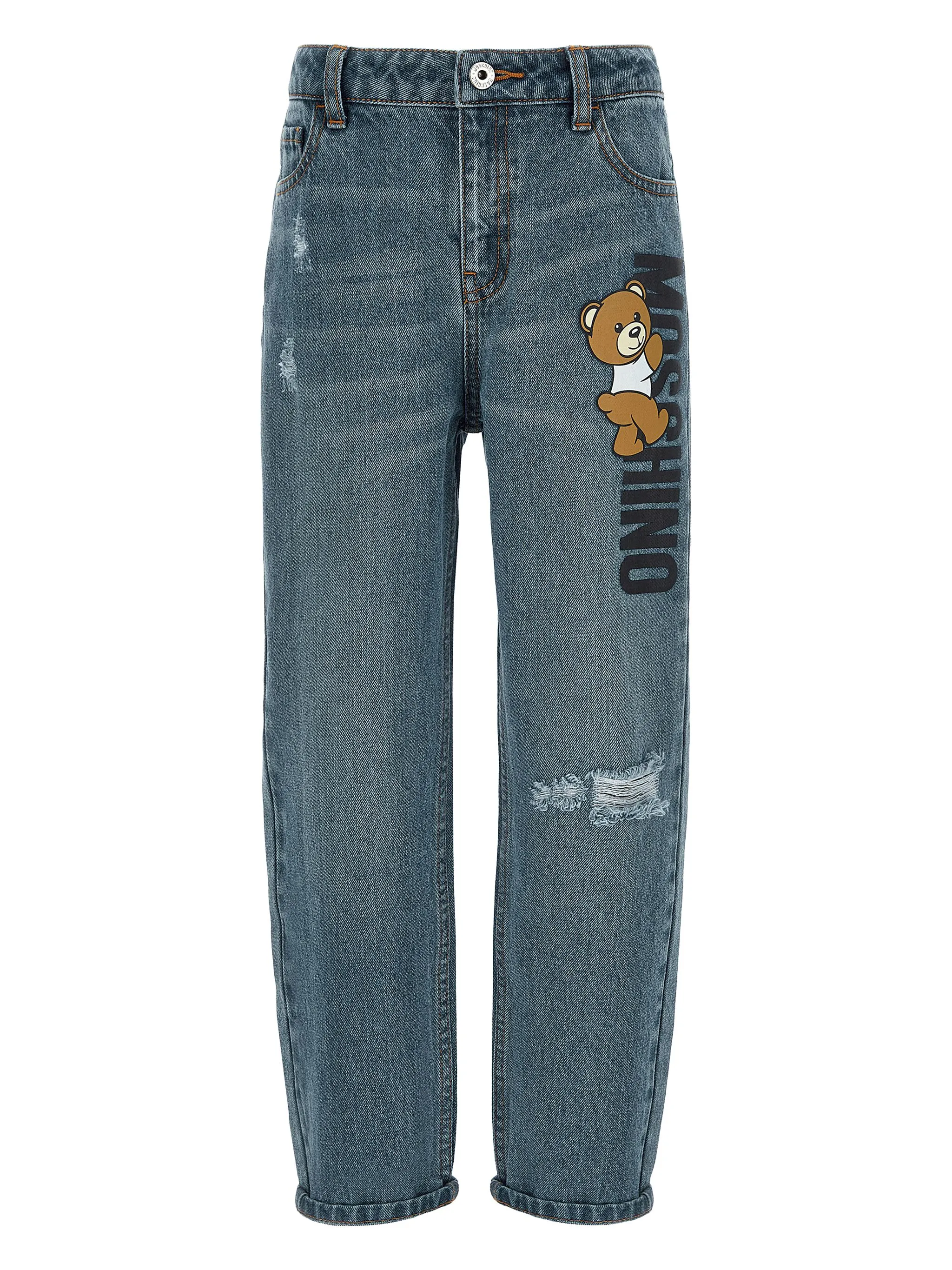 

Прямые джинсы с принтом Teddy Bear Moschino Kids, синий