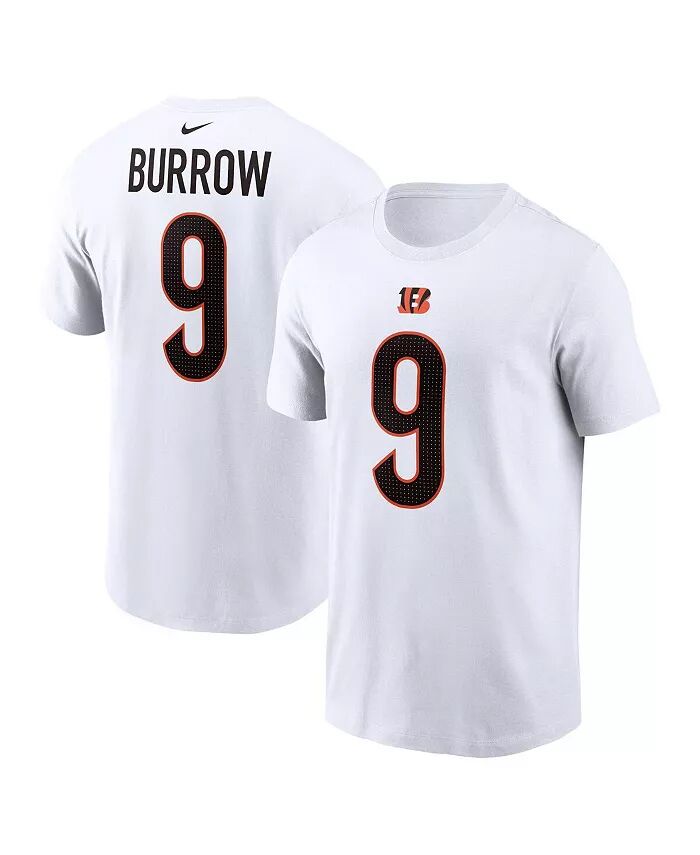 

Мужская белая футболка с именем и номером игрока Joe Burrow Cincinnati Bengals Nike