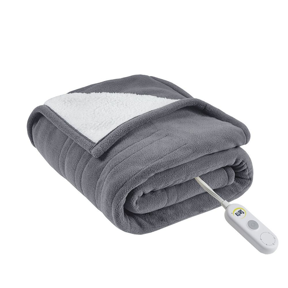 

Одеяло из флиса Serta и Sherpa с электрическим подогревом, цвет Dark Gray