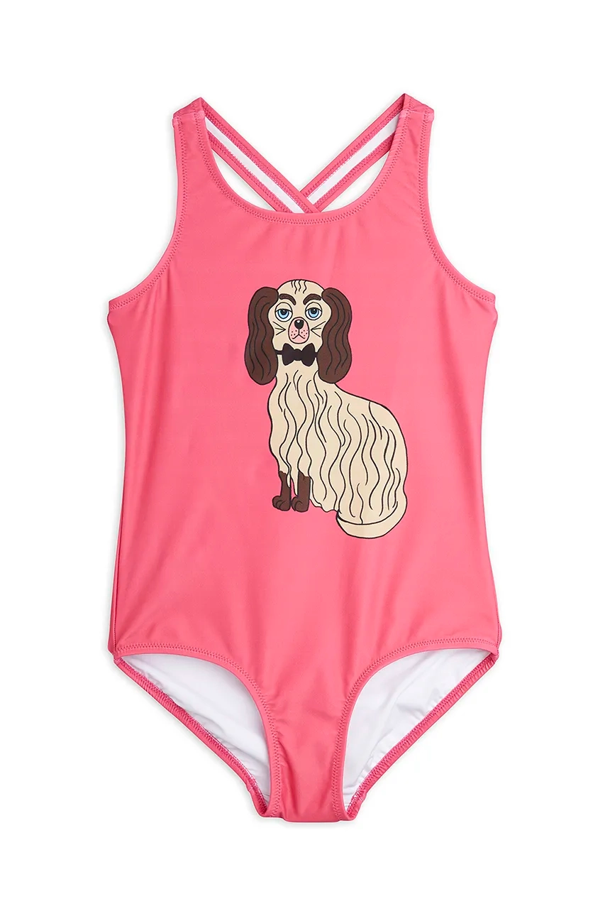 

Сплошной купальник Dashing Dog для мальчика Mini Rodini, розовый