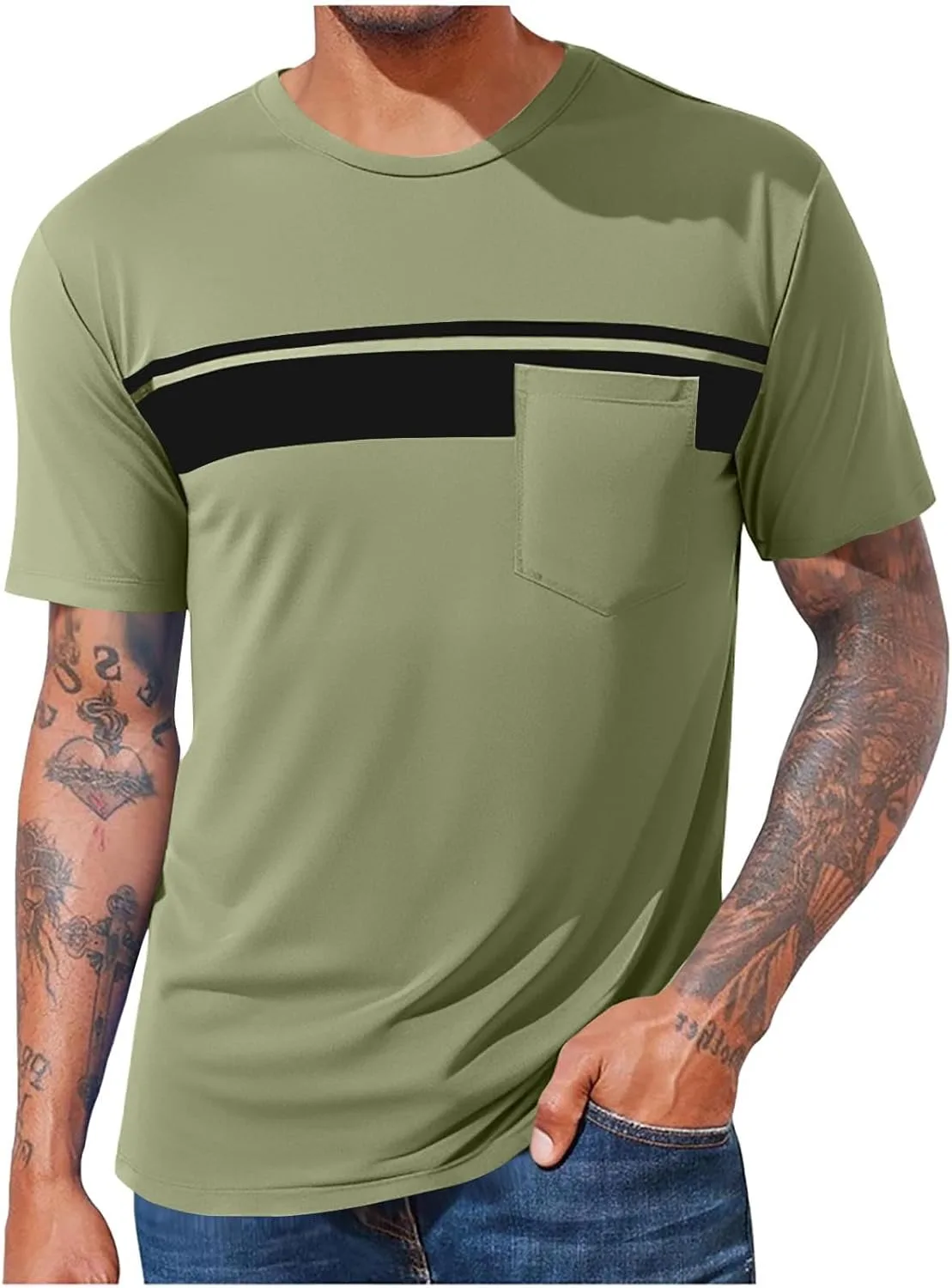 

Мужская футболка с карманом, короткий рукав, легкая