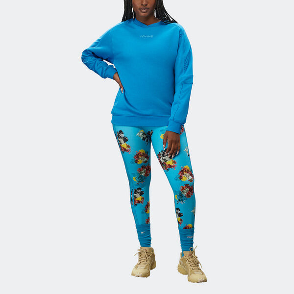 Толстовка adidas x Ivy Park Crossover Solid Color Chest Logo Embroidered Pullover Round Neck Long Sleeves Blue, синий — фото 4