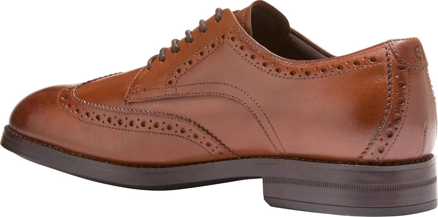 Мужские оксфорды Cole Haan Harmon Grand Wingtip, British Tan Dark Brown Water Proof — фото 3