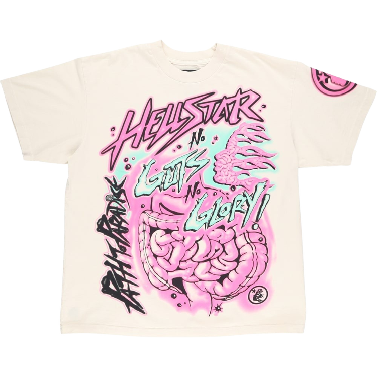 

Футболка Hellstar No Guts No Glory 'White/Pink', белый