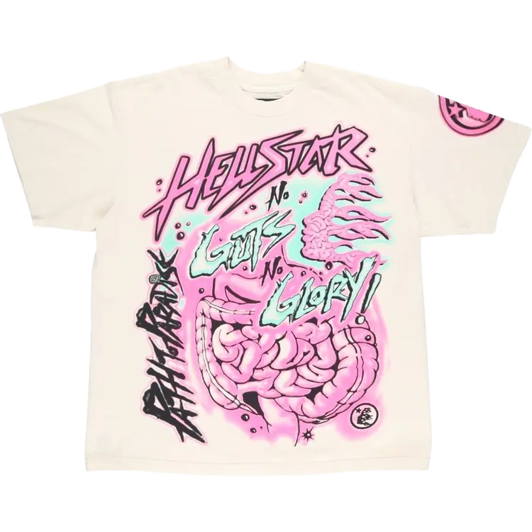 

Футболка Hellstar No Guts No Glory 'White/Pink', белый