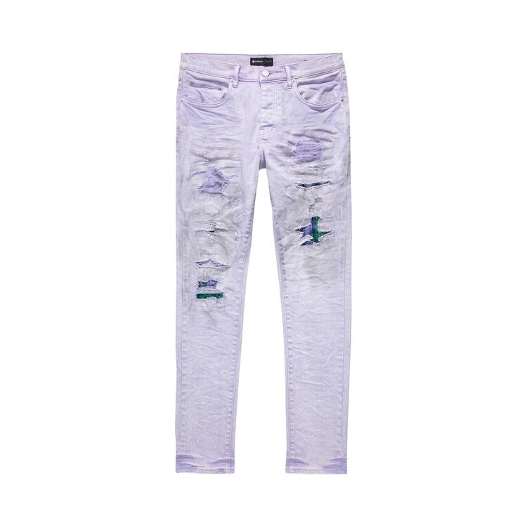 

Джинсы PURPLE BRAND Heavy Repair With Plaid Patch Skinny Jeans Lavender, фиолетовый
