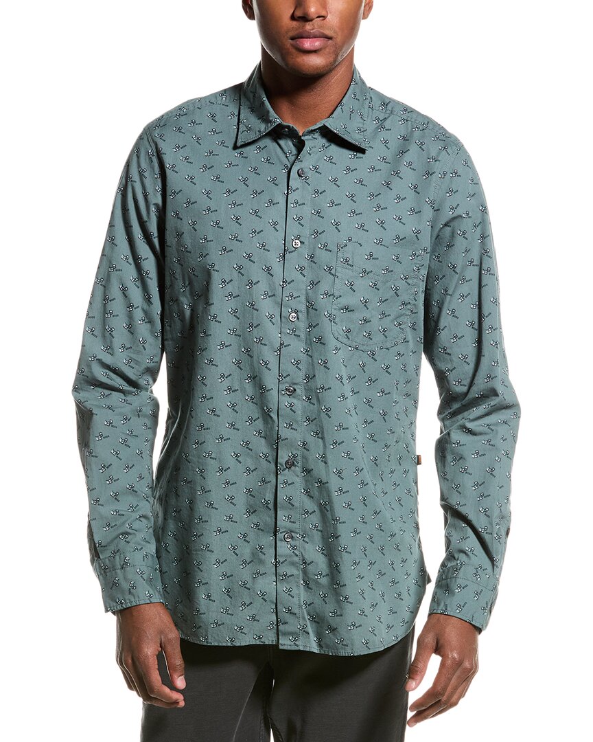 

Рубашка BOSS Hugo Boss Remiton Regular Fit, зеленый