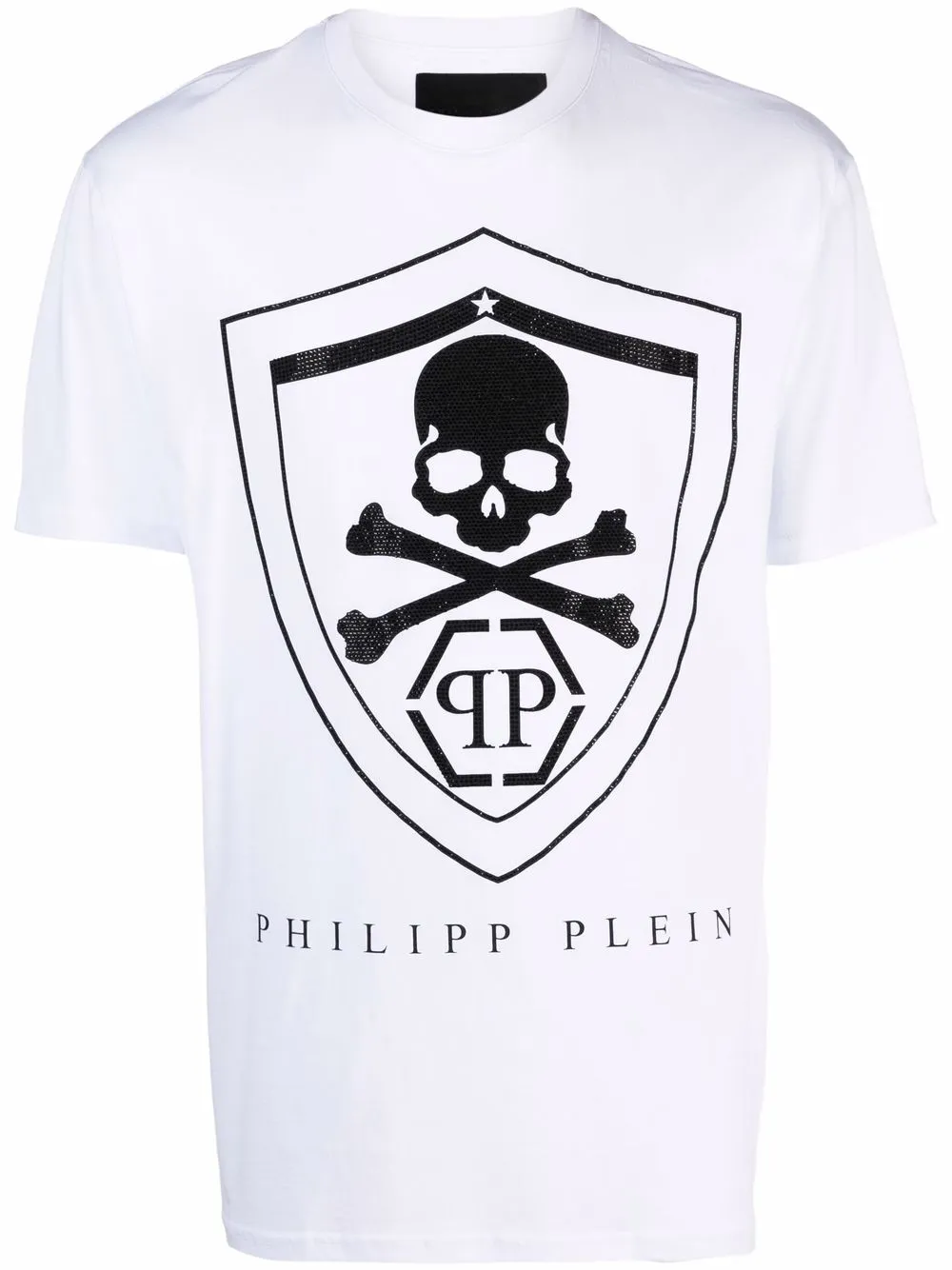 

Футболка с логотипом из страз Philipp Plein, белый