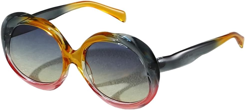 

Роскошные солнцезащитные очки большого размера для женщин и мужчин, винтажные, в стиле панк, с волнистой оправой, неровной формой, защита от УФ-излучения UV400 VFDHN, Colorful Blue Green