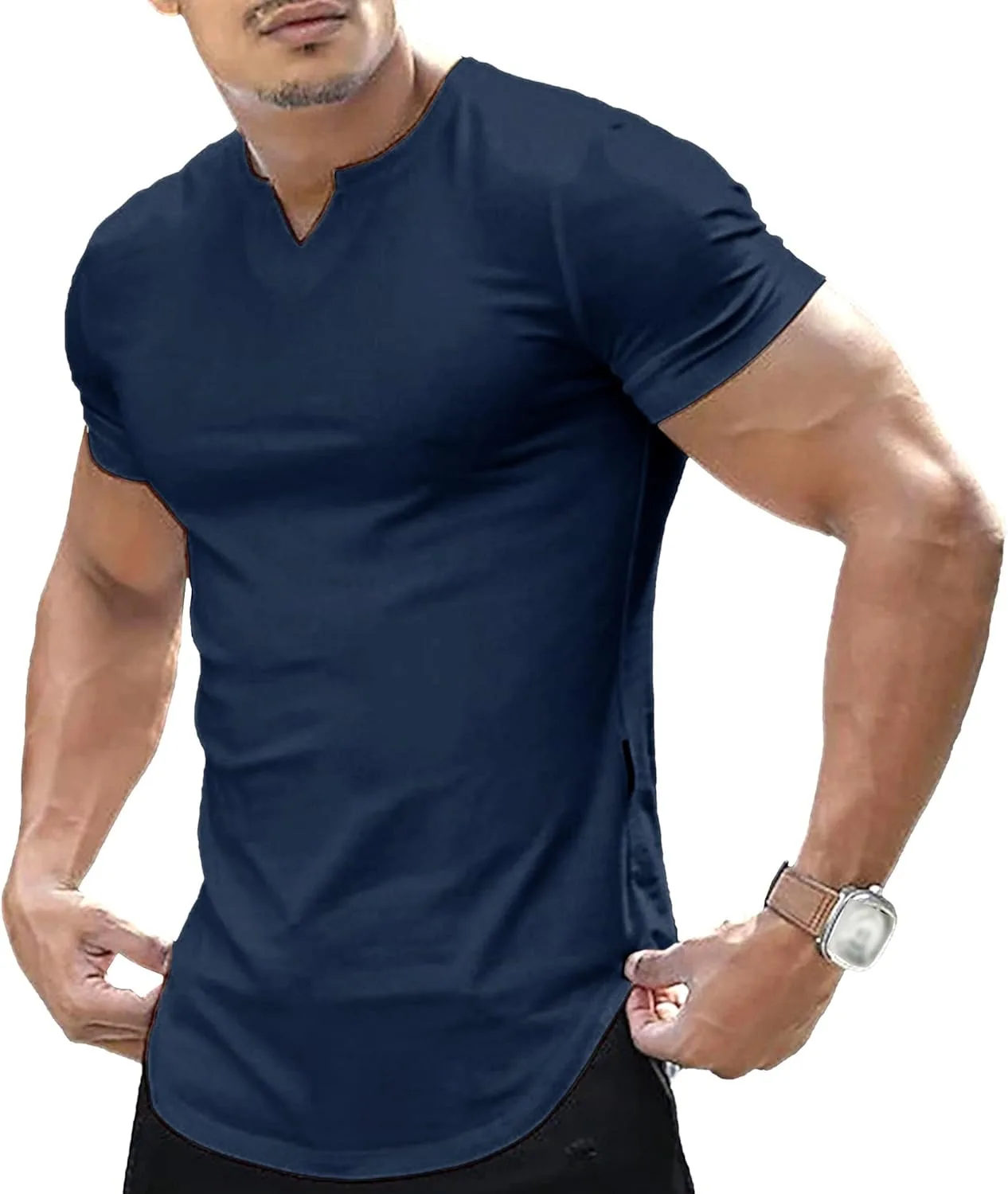 

Мужская беговая футболка с V-образным вырезом Henley TrndTrsure