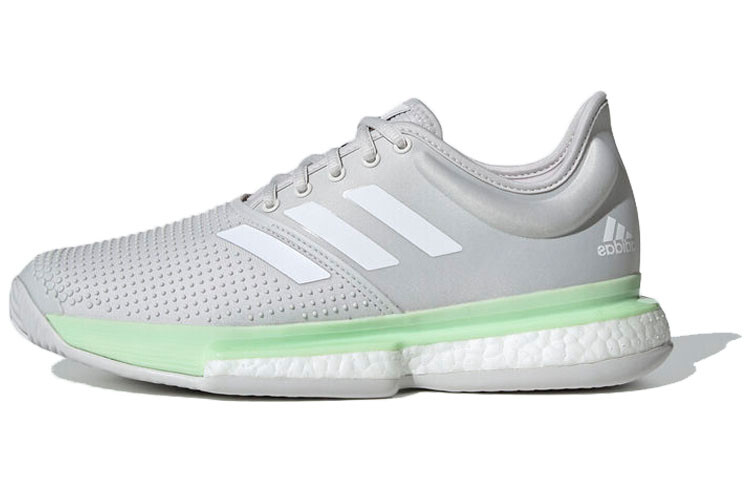 

Теннисные туфли Solecourt женские с низким верхом серые/зеленые Adidas