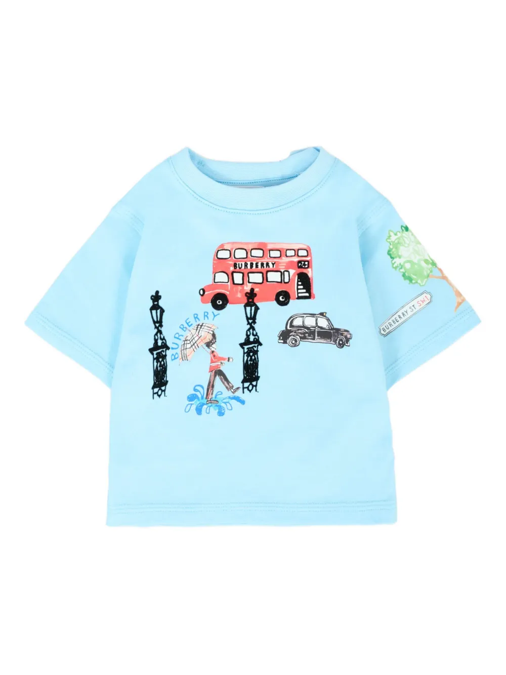 

Футболка с принтом London BURBERRY KIDS, синий