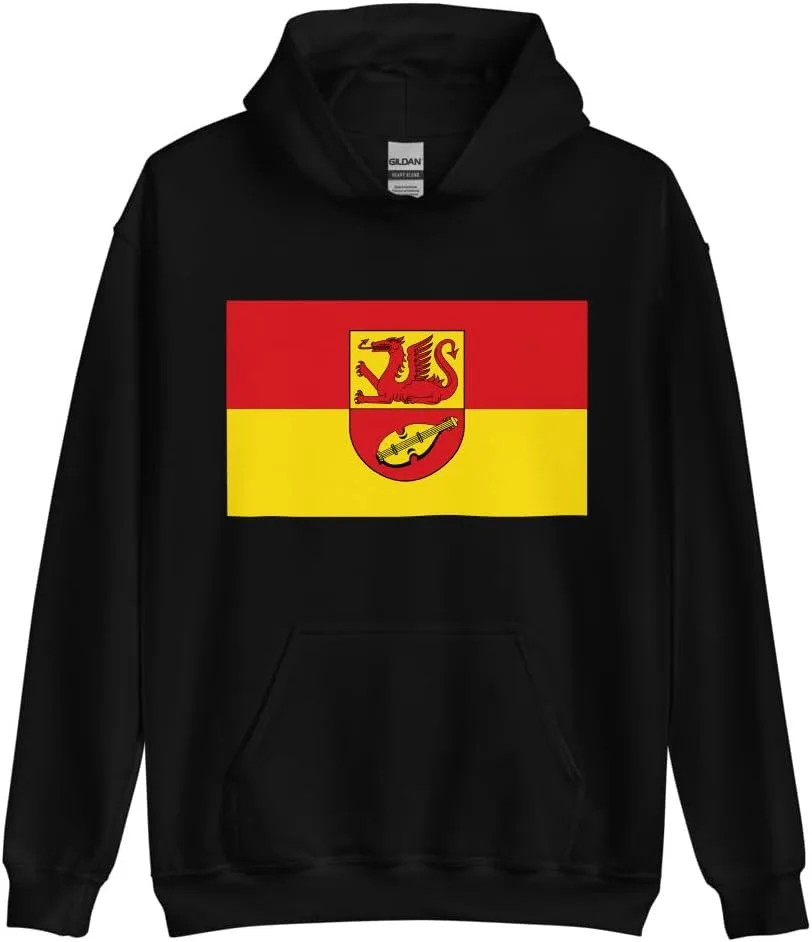 Толстовка с капюшоном Flag of Alzey Worms Germany Generic, черный