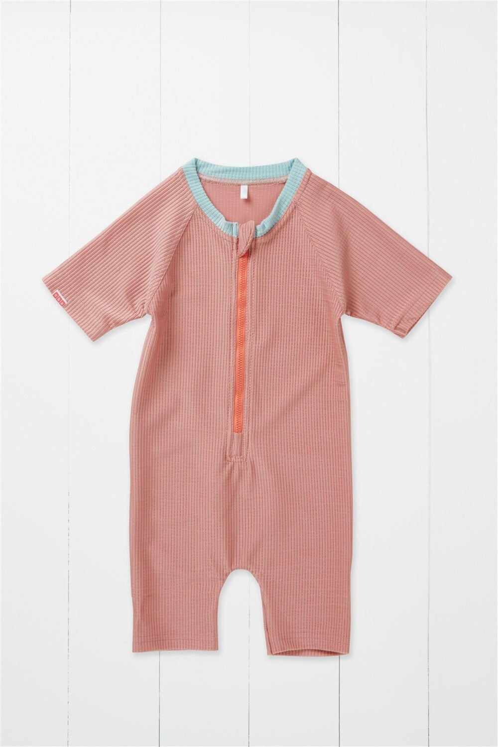 

Детский короткий купальник в рубчик Grass & Air, розовый