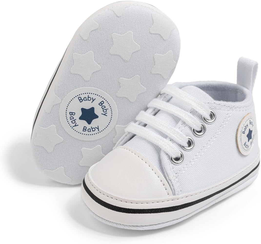 

Детские кеды KIDSUN унисекс для мальчиков и девочек, с мягкой подошвой, на шнуровке, для новорожденных, обувь для первых шагов, для малышей, комнатная обувь, белый