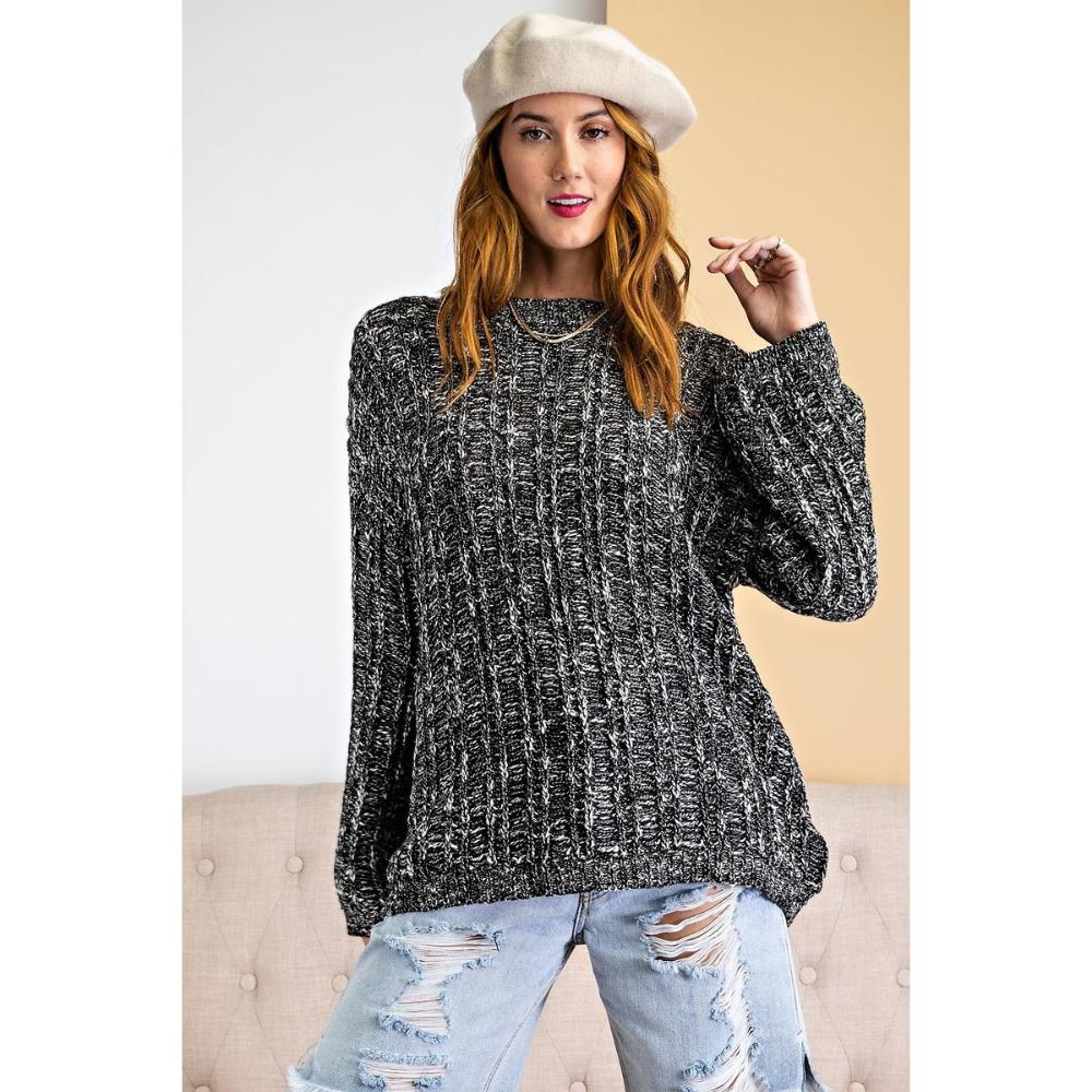 

Текстурированный вязаный свитер FASHNZFAB, черный