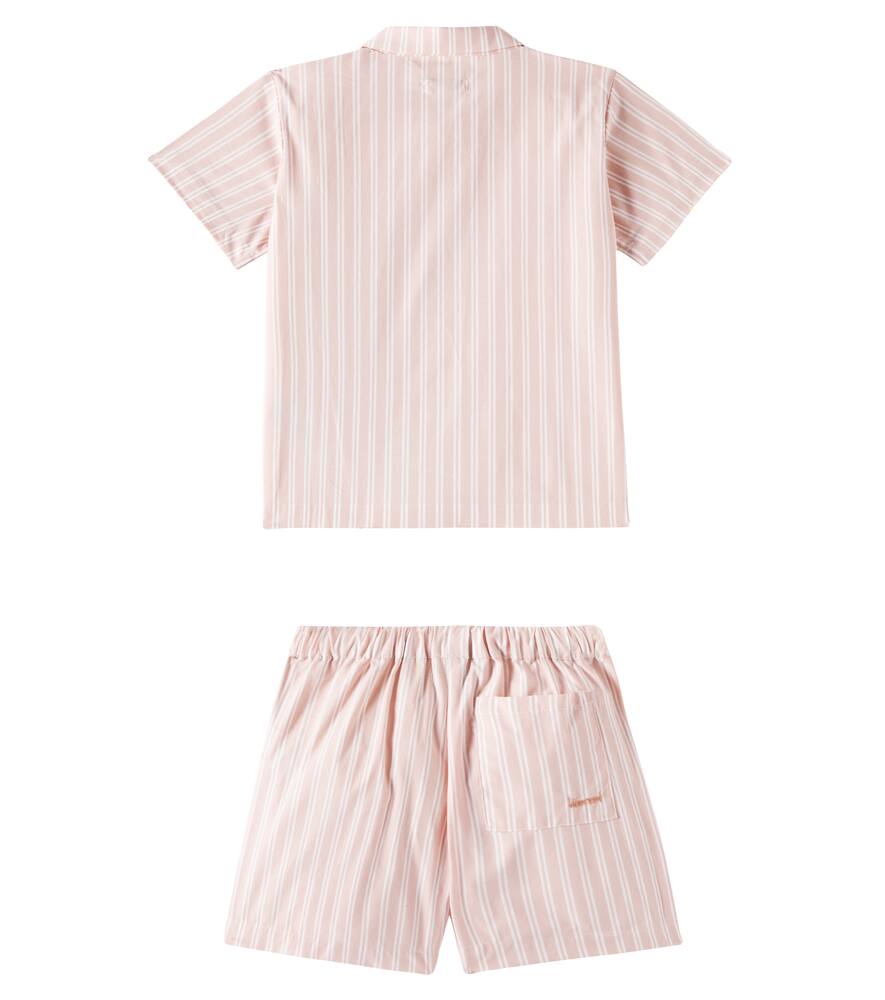 Полосатая хлопковая пижама Leona Liewood, Stripe Sorbet Rose/Creme — фото 4