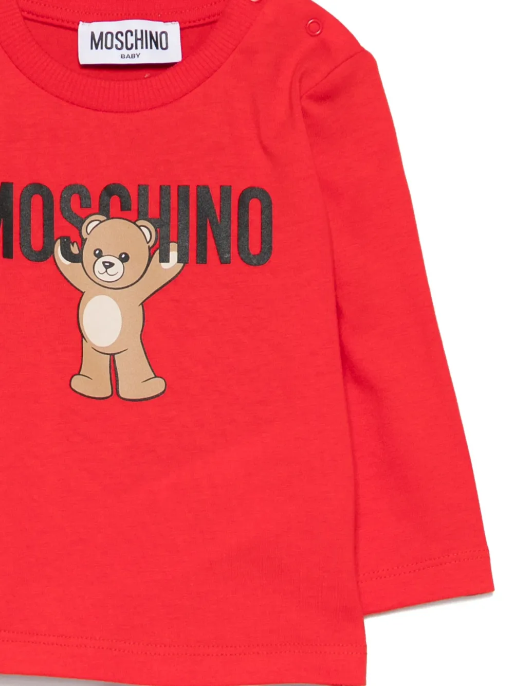 Топ с длинными рукавами и принтом Teddy Bear Moschino Kids, красный — фото 3